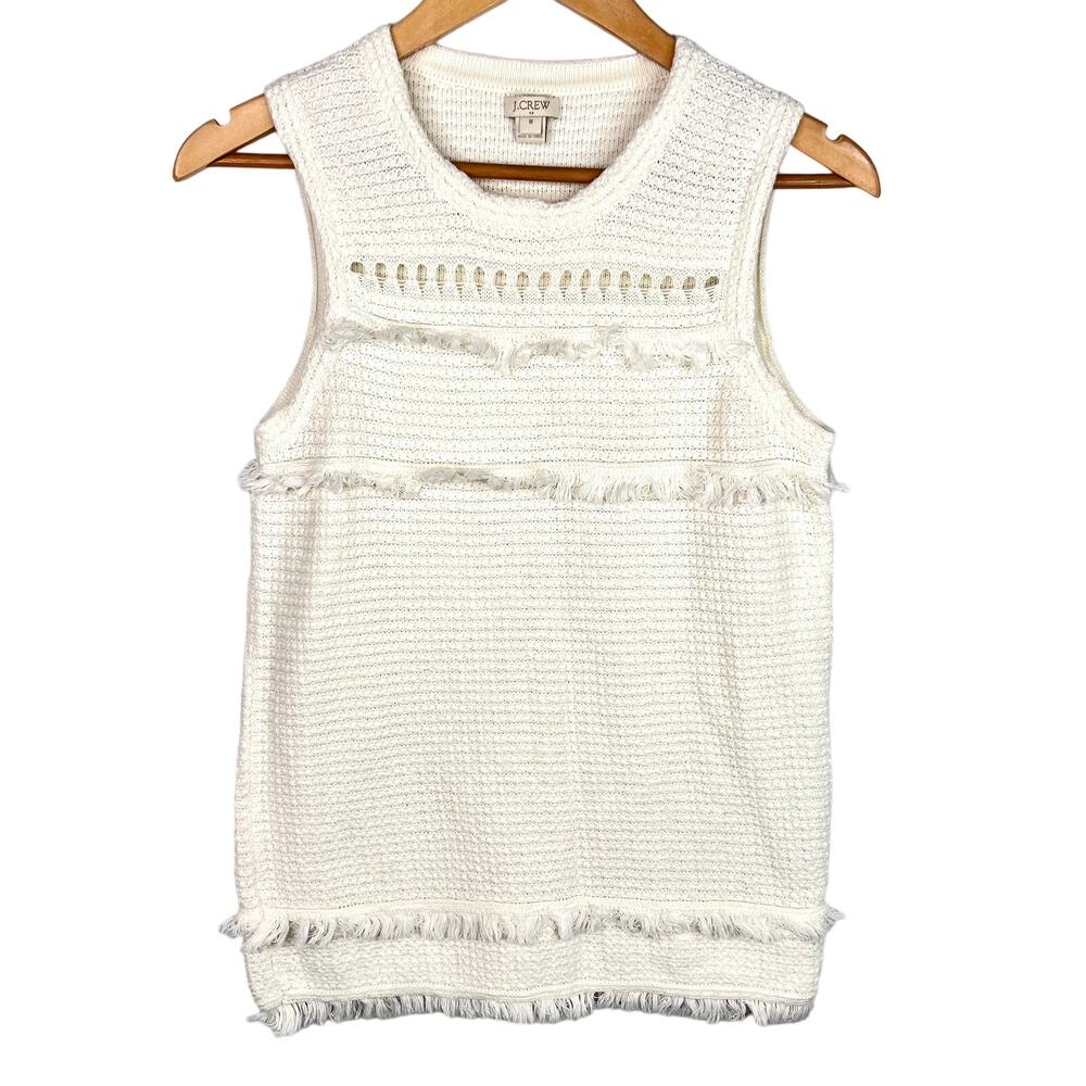 J. Crew White Sweater Tank M